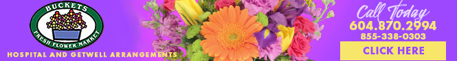 Buckets Fresh Flower Market & Florist banner in Abbotsford, BC